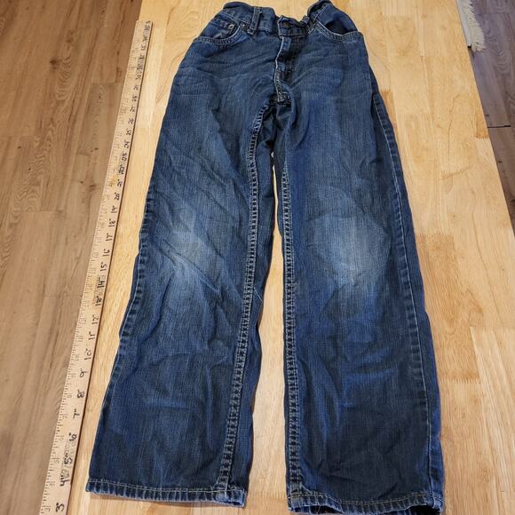 Levi's 505 Kids Jeans Size 12 Regular Adjustable Waist Medium Dark Wash - Picture 1 of 12